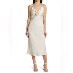 Wayf Cream Midi Dress